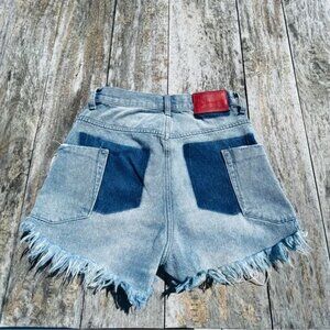 ONE by One Teaspoon X^x Shorts HIGH WAIST BONITA HIGH WAISTED SLIM FIT RAW Hem